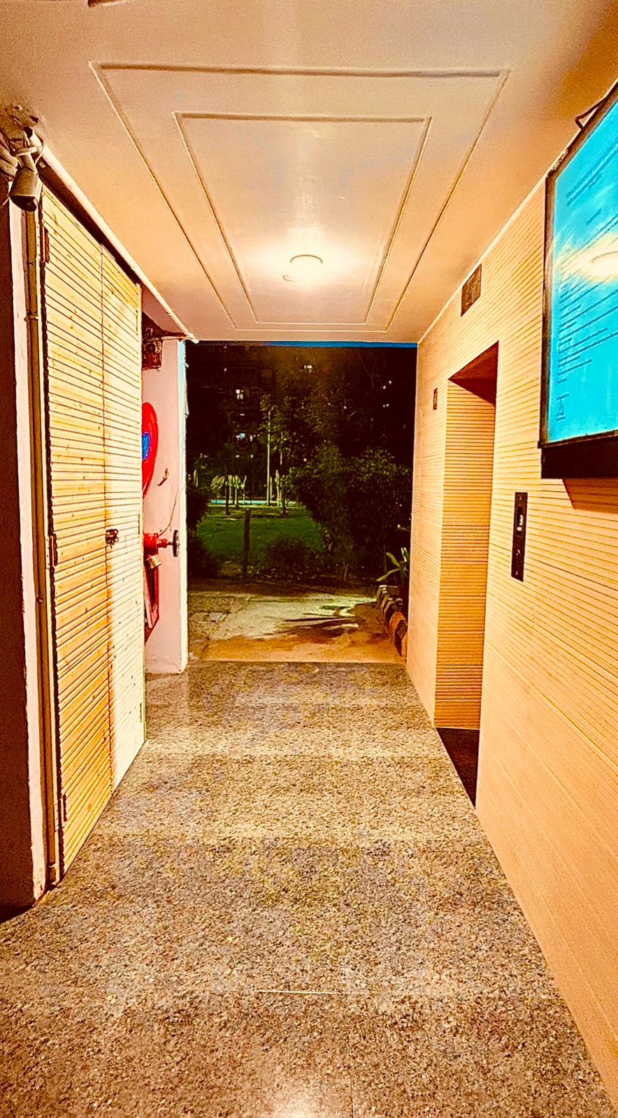 Lift lobby inside a residential block